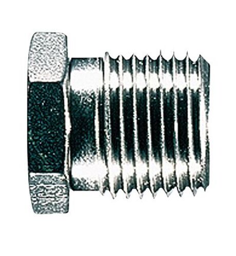 Masterflex® Fitting, 316 Stainless Steel, Straight, Threaded Plug, 1/8" NPT(M)