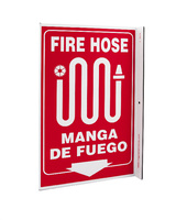 ZING Green Safety Eco Safety Projecting Sign, Fire Hose Bilingual, ZING Enterprises