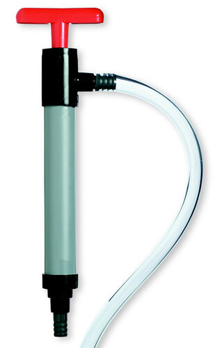 Hand-operated water and chemical siphon/drum pump, 32 strokes/gallon