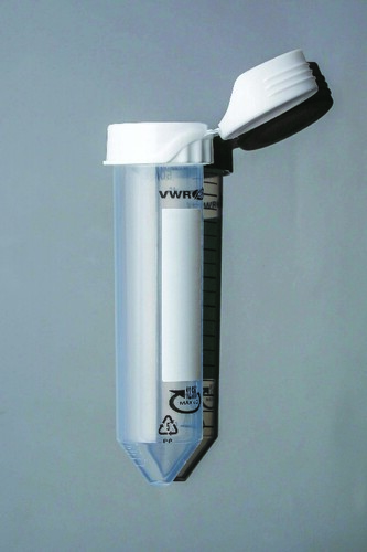 VWR* Centrifuge Tube, Conical-Bottom, Clear, Sterilized, with Flip top cap, Size: 50ml