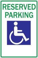 ZING Green Safety Eco Parking Sign Handicapped Parking Pictogram