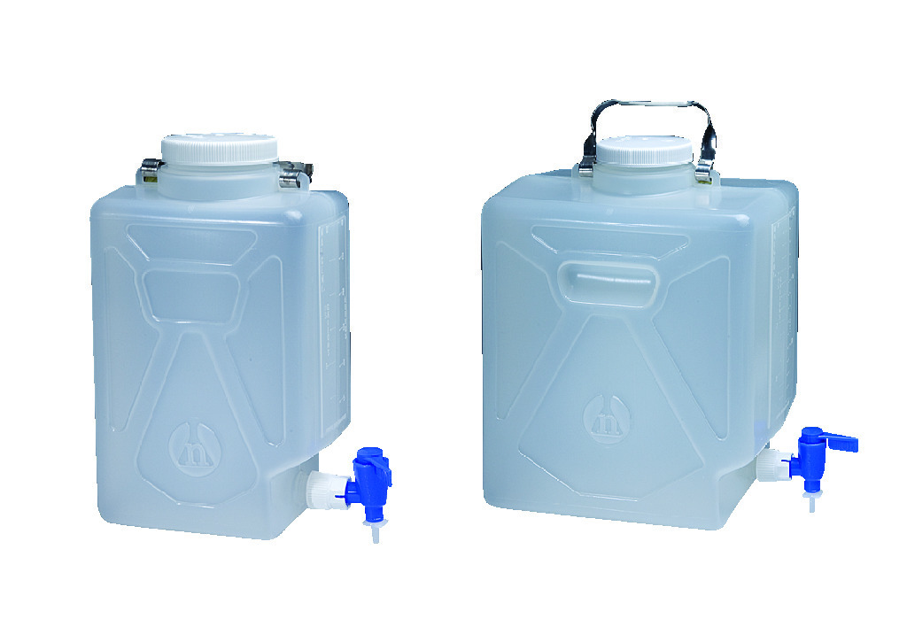 Nalgene® Rectangular Carboys with Spigot and Handle, Polypropylene
