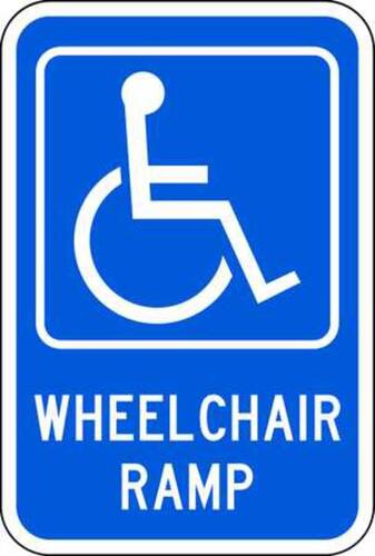 ZING Green Safety Eco Parking Sign Wheel Chair Ramp with Symbol