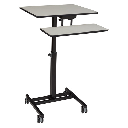 Mobile Sit And Stand Cart Gray W/Casters