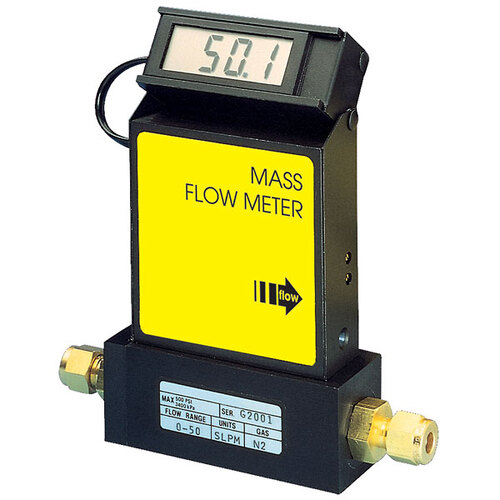 Aalborg GFMS-010001 Compact Gas Mass Flowmeter, 0-10 sccm, Air/N2, Aluminum Body