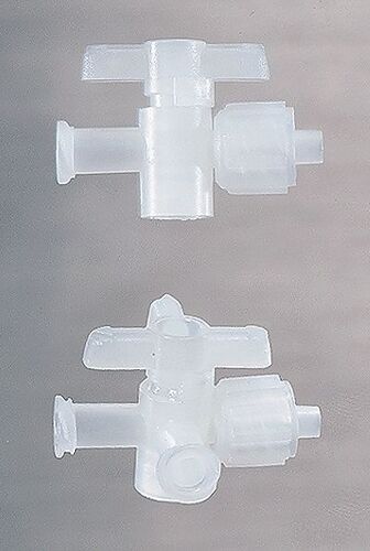 Masterflex® Fitting, PVDF Body with Polypropylene Insert, Female Luer Lock x Three-Way Stopcock