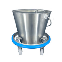 Kickstand Bucket and Cover, Stainless Steel, 13 qt.