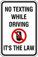 ZING Green Safety Eco Traffic Sign No Texting While Driving