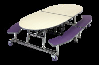Mobile Bench Tables, Elliptical, AmTab