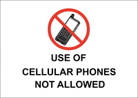 ZING Green Safety Eco Security Sign, Cell Phones Not Allowed 2/Pk