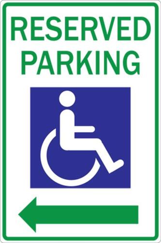 ZING Green Safety Eco Parking Sign Reserved Handicap Parking with Arrow