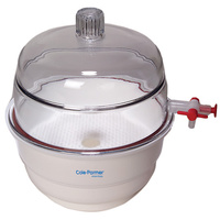 Cole-Parmer® Essentials Vacuum Desiccators with White Base, PP/PC, Antylia Scientific
