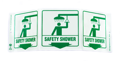 Sign Safety Shower Glow Plastic 75X20in