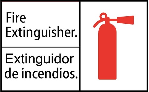 ZING Green Safety Eco Safety Sign, Fire Extinguisher w/Picto, English/Spanish