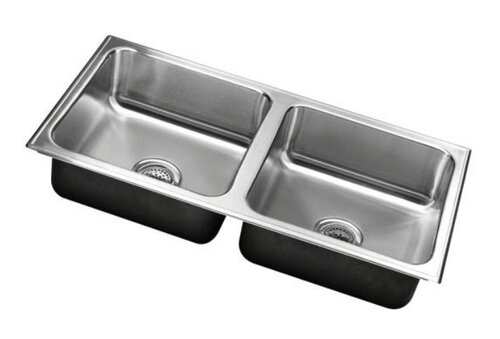 Double Compartment Sink without Ledge
