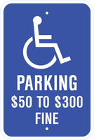 ZING Green Safety Eco Parking Sign Handicapped Parking Fine Missouri