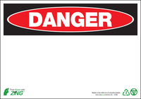 ZING Green Safety Eco Safety Sign, DANGER, Blank