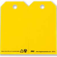 ZING Green Safety Eco Safety Tag, Blank - Yellow