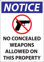 ZING Green Safety Concealed Carry Sign, Missouri/Wisconsin