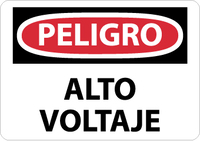 Peligro Voltage and Electrical Signs, National Marker