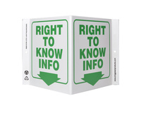 ZING Green Safety Eco Safety Projecting Sign, Right To Know Info, ZING Enterprises