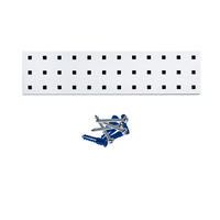 Square Hole Pegboard Strips with Mounting Hardware, 18-Gauge Steel, 18" Width