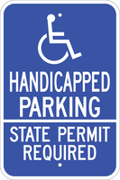 ZING Green Safety Eco Parking Sign Handicapped Parking State Permit
