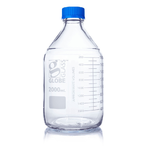 Bottle, Media, Glass, Height: 260mm, Graduation interval: 100ml, Graduation range: 400 to 1800 ml, Closure size: GL45, Size: 2000Ml