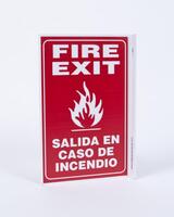 ZING Green Safety Eco Safety Projecting Sign, Fire Exit Bilingual, ZING Enterprises