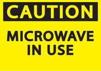ZING Green Safety Eco Safety Sign Caution, Microwave In Use
