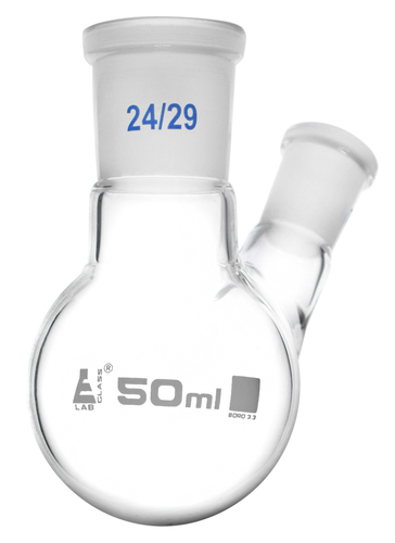 Eisco LabGlass® Distilling Flasks with Oblique Neck, Round Bottom, Interchangable Joints