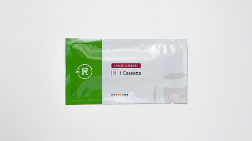 Kit, Fecal Immunochemical Test (FIT), Test cassette that detects human occult blood in feces, to aid in the early detection of gastrointestinal problems such as colorectal cancer.