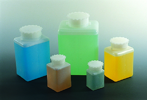 VWR* Square Bottles, High-Density Polyethylene, Wide Mouth