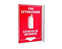ZING Green Safety Eco Safety Projecting Sign, Fire Extinguisher Bilingual, ZING Enterprises