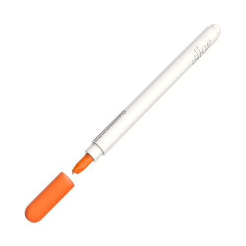 Precision Cutter, new, is an update of one of our most popular tools. Its micro-ceramic blade is extremely hard but small and very safe. Use it like a pen to make detailed cuts. This model features a replaceable blade cartridge and a no-roll design. For intricate cuts of thin materials