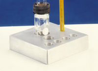 Aluminum heat transfer block *w2* Minum-Warer* 13mm hole used to heat a 13 x 100 test tube