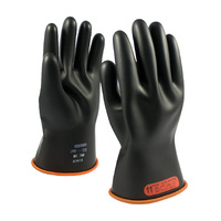 NOVAX® Straight Cuff Rubber Insulating Gloves, Black/Orange