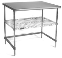 AdjusTable® Workstation, Stainless Steel Solid Top, Chrome Base, Eagle MHC™