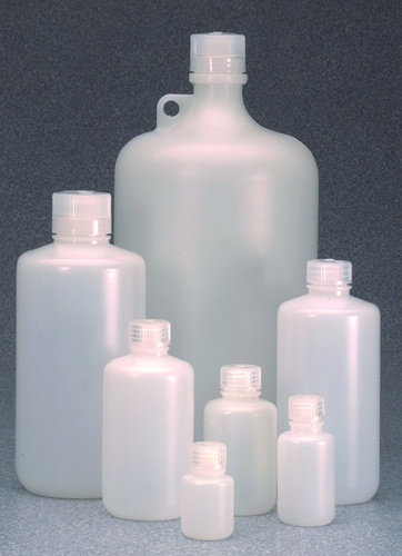 Nalgene IP2 Narrow-Mouth Bottles; natural High Density Polyethylene with Polypropylene closures, bulk pack, Thermo Scientific