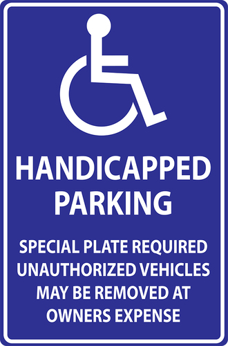 Sign Handicapped Park Speci Aluminium Egp 18X12in