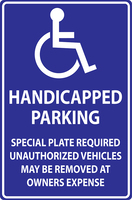 ZING Green Safety Eco Parking Sign Handicapped Parking Special Plate Massachusetts