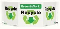 ZING Green Safety Green at Work Sign, Recycle, Recycle Symbol, Down Arrow