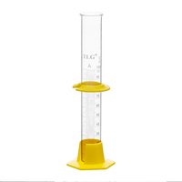 Cylinder, To Deliver, Single Metric Scale, With Bumper Guard, Plastic Hexagonal Base, Made from borosilicate 3.3 Glass in heavy duty construction, reinforced top bead and with pour spout, Graduated Interval: 2 to 50ml, Sub Division: 1.0ml, Height: 175mm, Volume: 50ml