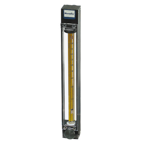 Masterflex® Variable-Area Flowmeter without Valve, Direct Reading, PTFE Fittings, 150-mm Scale; 500 std mL/min Nitrogen