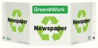ZING Green Safety Green at Work Sign, Newspaper, Recycle Symbol