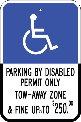 Sign Parking By Disabled Egp 18X12in