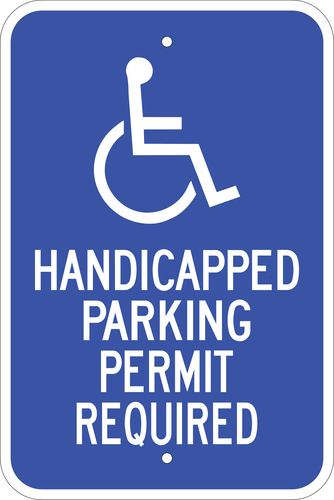 Sign Handica Parking Permit Egp 18X12in