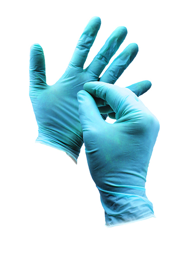 Gloves, Made from 100% synthetic nitrile, contains no latex or natural rubber protein allergens, powder-free textured gloves provide a grip on wet/dry surfaces, nitrile compound protection hands against accidental chemical splashes, compound provides broad range of hand protecion, Size: Extra Large