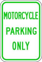 ZING Green Safety Eco Parking Sign, Motorcycle Parking Only