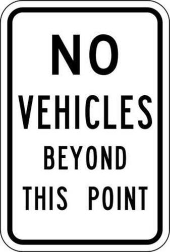 ZING Green Safety Eco Parking Sign, No Vehicles Beyond